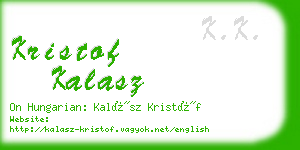 kristof kalasz business card